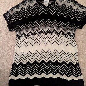 Excellent Condition Bon Worth Ladies Black and White Top, Size LP
